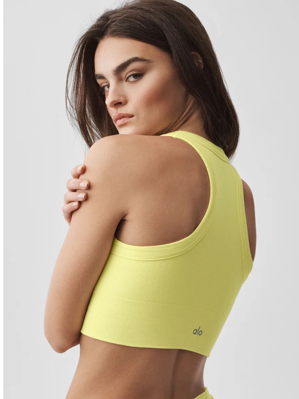 ALO Yoga Yellow Ribbed Cropped Tank